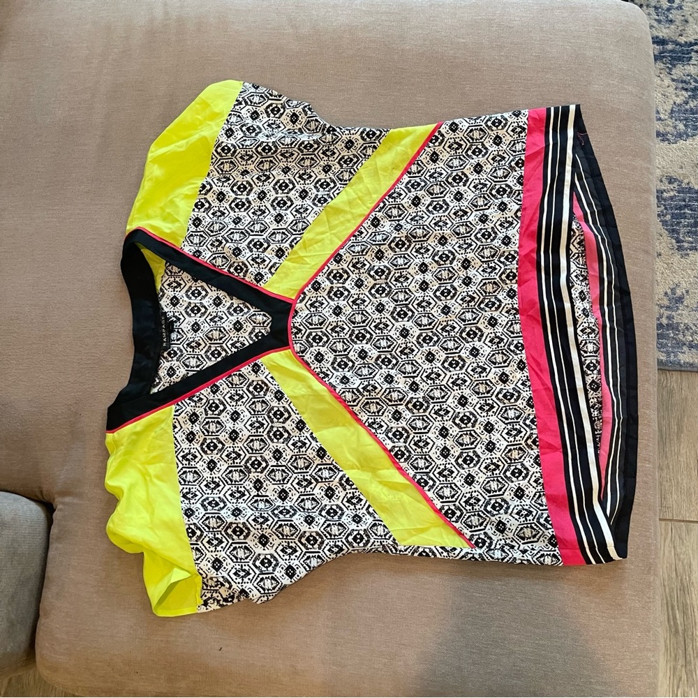 Flowy neon print top